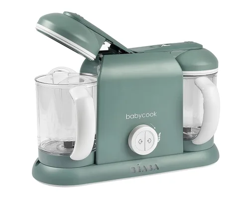 Vista 2 de BEABA Babycook Duo - Máquina de alimentos para bebés 4 en 1, procesador de alimentos para bebés, licuadora de alimentos para bebés, vaporizador