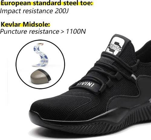 Vista 3 de Steel Toe Work Shoes for Men Women Lightweight Industrial & Construction Slip Resistant Puncture Proof Safety