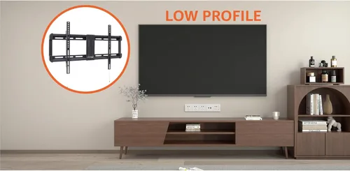 Vista 3 de Amazon Basics Soporte de pared para TV de perfil bajo con nivelación horizontal posterior a la instalación para televisores de 32 a 86 pulgadas