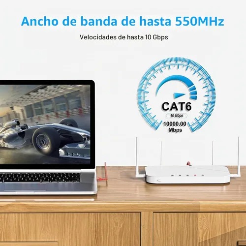 Vista 4 de Cabos de conexión Cat6 de 5 pies (paquete de 6), cable Ethernet Cat 6, cable CCA de 24AWG, red UTP, cable de Internet, compatible para PC, portátil
