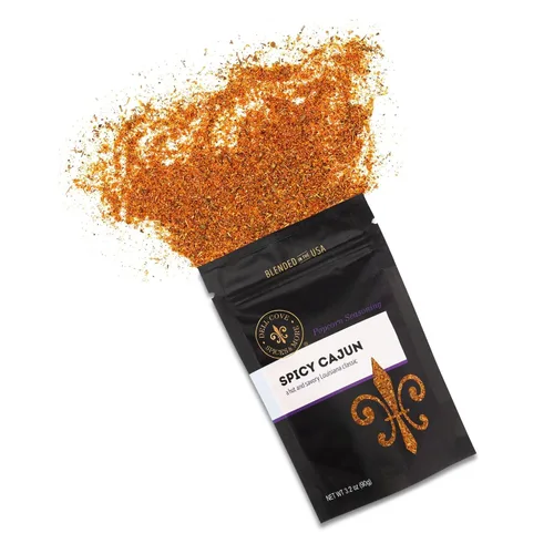 Vista 4 de Dell Cove Spices Condimento picante para palomitas cajún Sin OMG y sin gluten Apto para veganos Palomitas de maíz con un toque picante