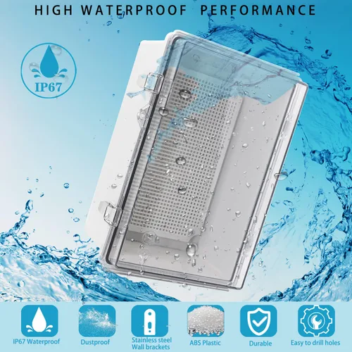 Vista 2 de Caja Eléctrica Impermeable para Exteriores Caja de Conexiones Resistente a la Intemperie IP67 Carcasa de Plástico ABS Caja de Proyecto
