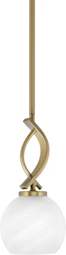 Vista 43 de Toltec Lighting Cavella Stem Colgado Mini colgante, acabado grafito, vidrio de muselina blanca de 4 pulgadas