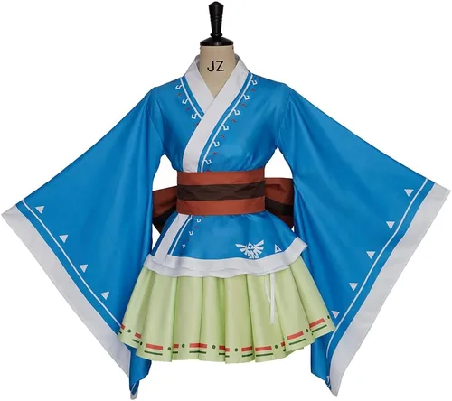Vista 2 de Breath Wild Link Kimono Cosplay Vestido Mujer Link Botw Cosplay Disfraz Anime Lolita Kimono Vestido para Mujer Adulto