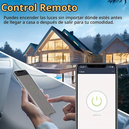 Vista 4 de Interruptor inteligente, interruptor de luz inteligente WiFi compatible con Amazon Alexa y Google Home, necesita cable neutro, con control remoto
