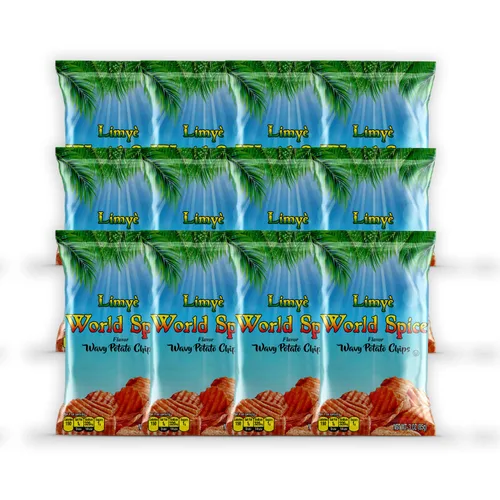 Vista 10 de Limyé Papas fritas, sabor a especias mundiales, certificado Kosher, sin alérgenos, sin OMG, sin gluten, papas fritas veganas, 3 onzas (4P)