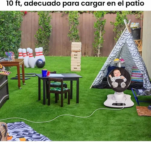Vista 3 de Cable de alimentación de 10 pies para 4moms mamaRoo 4, cargador de 12 V 3A para columpio de bebé RockaRoo
