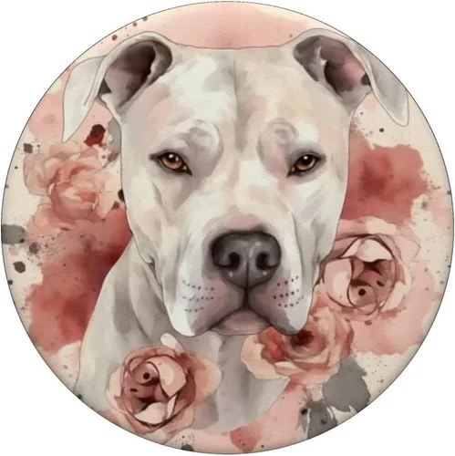 Vista 3 de Dogo Argentino Rosas Flor Acuarela Dogo Argentino PopSockets Estándar PopGrip