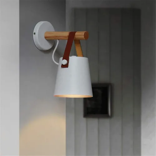 Vista 4 de Juego de dos lámparas de pared de madera fáciles de cargar, inalámbricas, recargables, con control remoto, de batería, de diseño moderno, pantalla