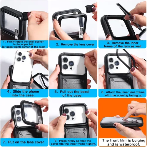 Vista 8 de AICase Funda impermeable para teléfono, función universal de autocomprobación, bolsa seca para playa, flotante, ducha, esnórquel, para iPhone