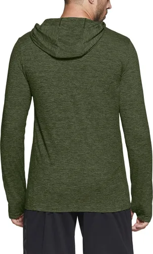 Vista 2 de TSLA Sudadera con capucha de manga larga para hombre, sudadera deportiva ligera, de rendimiento activo con capucha