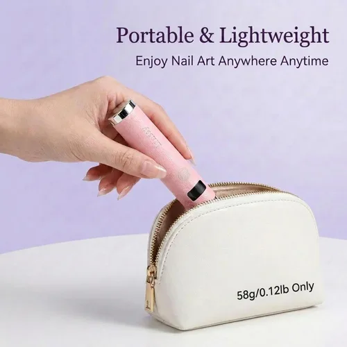 Vista 9 de Linssy - Mini luz UV para uñas con sensor automático y soporte de cuello de cisne, lámpara de uñas inalámbrica portátil con pantalla LCD, luz UV