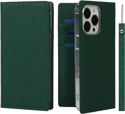 Vista 14 de iCoverCase Funda tipo cartera compatible con iPhone 13 Pro Max con tarjetero y correa para la muñeca, bloqueo RFID, funda magnética para teléfono