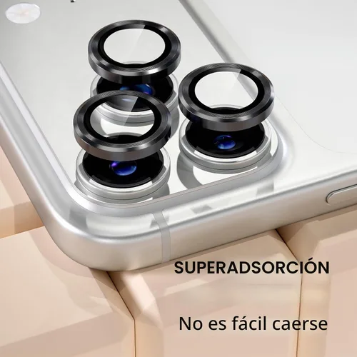 Vista 6 de Misea Protector de lente de cámara compatible con el teléfono 17 Pro/Phone 17 Pro Max, protector de lente de cámara de vidrio templado Ultra-HD Negro