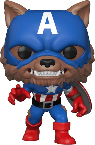 Vista 2 de Funko Pop! Marvel: Año del Escudo - Capwolf, exclusivo de Amazon Funkon