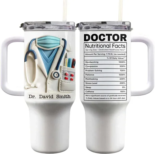 Vista 9 de Celebra tu pasión por la odontología con herramientas esenciales, vaso personalizado de 40 onzas con popote, regalo para profesionales dentales
