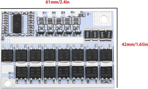 Vista 3 de Create idea 2 unids 4S BMS 100A 3.7 V Li-ion batería equilibrio placa de circuito módulo de placa de carga de batería placa de protección de batería
