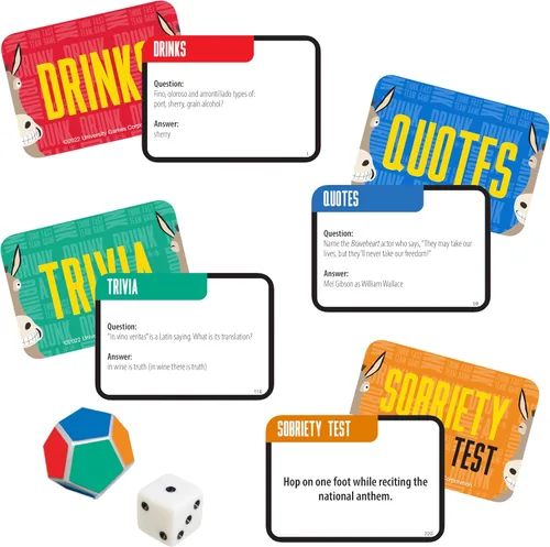 Vista 7 de University Games Drunk Ass Team Trivia Game, para edades de 21 años y hasta 4 o más jugadores