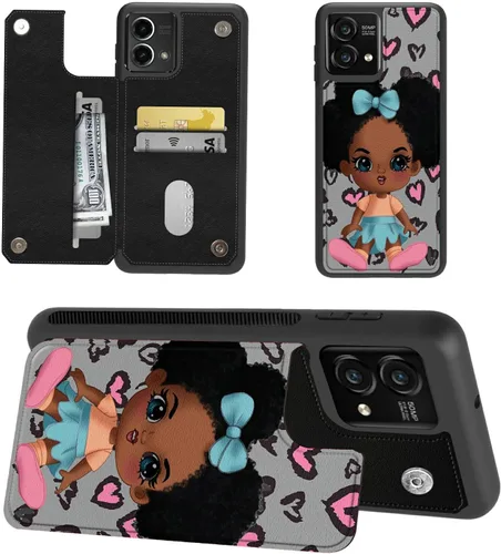 Vista 15 de Funda tipo cartera para Moto G Stylus 5G 2023 con soporte para tarjetas, bloqueo RFID, piel sintética, función atril, cierre magnético, funda