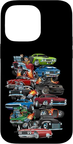 Vista 20 de Funda para iPhone 13 Hotrods, autos clásicos, coches musculosos y carros de carreras