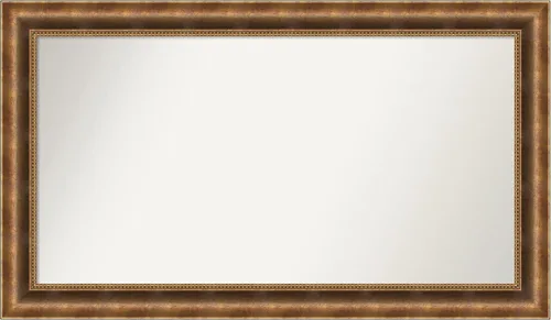 Vista 957 de Amanti Art Espejo de pared personalizado no biselado (25 x 25 pulgadas), marco de bronce acentuado, varios tamaños personalizados, espejo de baño