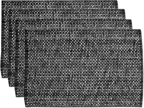 Vista 46 de Camino de mesa 100% algodón para mesas de comedor, rectangular, tejido de dos tonos, 72 x 13 pulgadas, suave y duradero, color negro (paquete de 1)