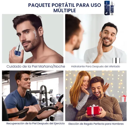 Vista 6 de Uttse Hidratante facial 6 en 1 para hombre: crema facial para hombres, reduce el aspecto de las bolsas para los ojos, las ojeras y la hinchazón