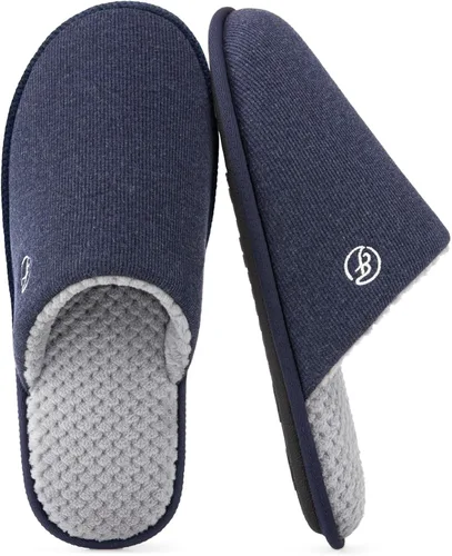 Vista 10 de EverFoams Pantuflas de punto de algodón para hombre con espuma Gris