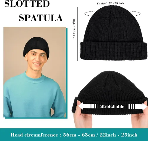Vista 2 de SATINIOR Gorro de invierno para hombre y mujer, con borde enrollable, con borde enrollable