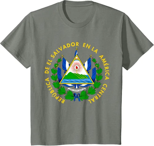 Vista 89 de Camiseta con diseño de emblema de la bandera de El Salvador
