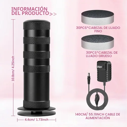 Vista 7 de Krofaue 1200RPM - Removedor eléctrico de callos para pies, 60 piezas, papel de lija, color negro
