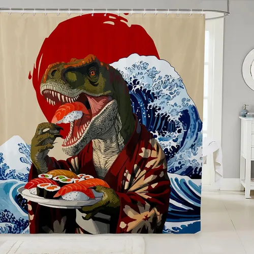 Vista 10 de Cortina de ducha de sirena, decoración de baño con escala de acuarela, habitación para niños y niñas, mujeres, caricaturas, delfín, pulpo