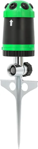 Vista 8 de RESTMO Aspersor turbo oscilante, aspersor de riego para patio grande con 19 boquillas duraderas, base pesada, ancho y cobertura de rociado