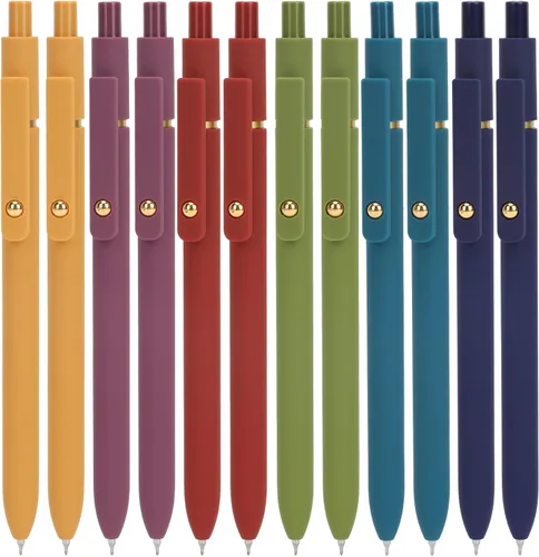Vista 10 de Ddaowanx Bolígrafos de Gel, 10 Piezas 0.7mm Bolígrafos de Tinta Negra de Secado Rápido de Punta Fina con Escritura Suave, Lindos Artículos