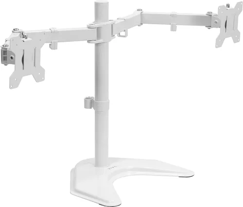 Vista 10 de VIVO STAND-V002F Soporte de escritorio independiente para monitores LED LCD dual de hasta 27 pulgadas, brazos totalmente ajustables de alta Negro