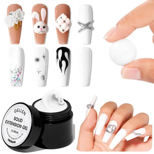 Vista 9 de Gellen Kit de uñas de gel, ataúd, 240 piezas, juego de extensión con todo, puntas de uñas Etch X, kit de bricolaje largo, pegamento de uñas de gel