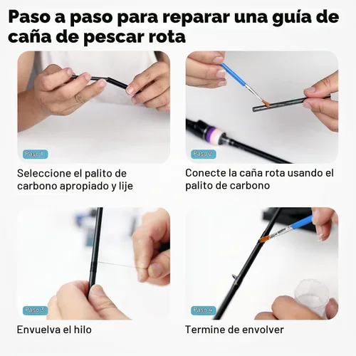 Vista 3 de Fishing Rod Repair Complete Kit,Pole&Tip Replacement with Supplies 33 EU