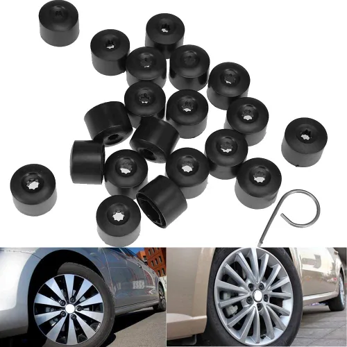 Vista 2 de Saihisday Juego de 20 tapas de tuerca de rueda con herramienta de extracción de repuesto para VW Jetta Beetle Passat Golf Wheel 1K0 601 173