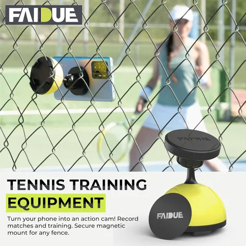 Vista 2 de Soporte de teléfono para valla de tenis y pickleball - Idea de regalo para hombres y mujeres - Accesorios de entrenamiento para niños y niñas