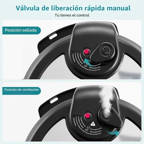 Vista 4 de OLIXIS Olla a presión eléctrica 10 en 1, olla múltiple de 3 cuartos de galón para arroz, guiso y vapor, pequeña olla programable de acero inoxidable