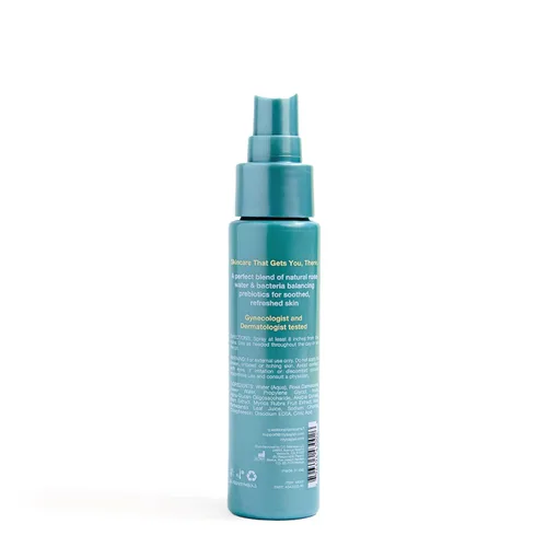 Vista 2 de say la V. Spray de higiene femenina refrescante para neutralizar el olor de vulva, prebióticos naturales, aloe vera y agua de rosas, probado por