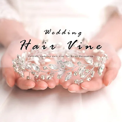 Vista 4 de JAKAWIN Bride Wedding Hair Piece Rhinestone Bridal Hair Accessories Diamond Hair Vine for Women HV113