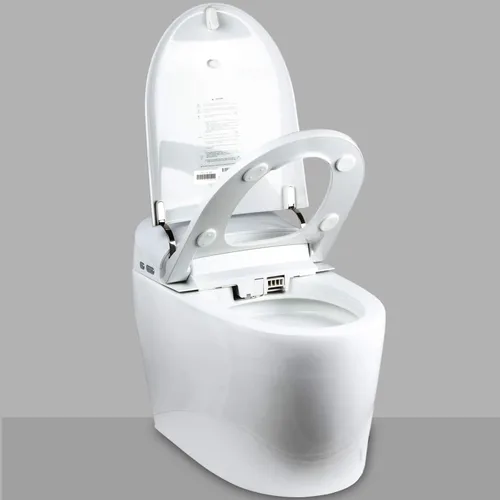 Vista 8 de EUROTO Inodoro de bidé inteligente, 1.28 GPF doble descarga, apertura y cierre automático, descarga automática, sensor de pie, asiento