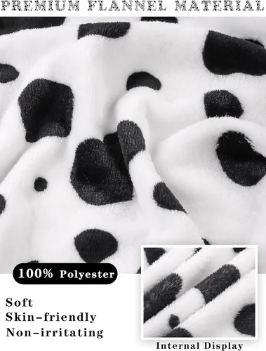 Vista 4 de AOTHSO Disfraz de sudadera con capucha de perro dálmatas para Halloween, sudadera con capucha suave con cremallera frontal con bolsillos, cola