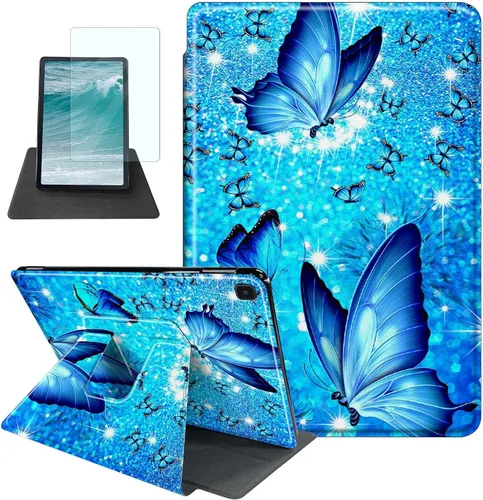 Vista 20 de Rossy Funda para Samsung Galaxy Tab A7 Lite de 8.7 pulgadas 2021 (SM-T220/T225/T227) + protector de pantalla giratorio de 360 grados con soporte