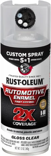 Vista 2 de Rust-Oleum 2X pintura en aerosol personalizada de esmalte automotriz 5 en 1, 12 onzas, claro brillante Brillo Transparente