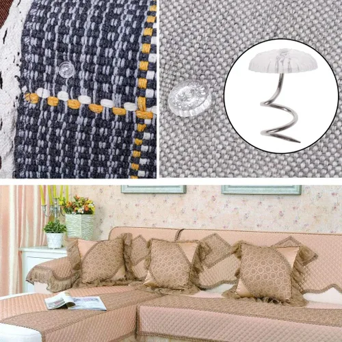 Vista 3 de Accesorios de hardware, 50 piezas para tapicería, tornillo, clavos, sofá, alfileres giratorios, surtido de tachuelas decorativas para muebles