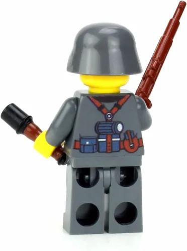 Vista 5 de Battle Brick Minifigura de soldado alemán Kar98 WW2 Impreso en los Estados Unidos Minifig militar genuino 1.6 pulgadas de alto Gran regalo