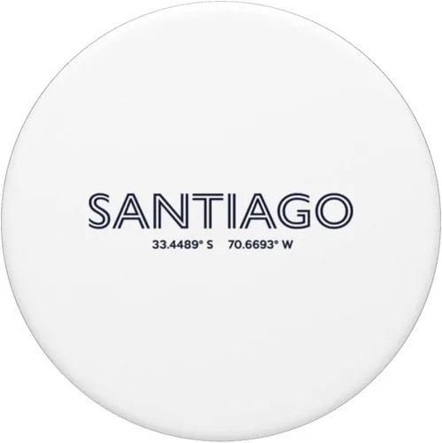 Vista 3 de Chile City Coordinates - Santiago PopSockets Swappable PopGrip