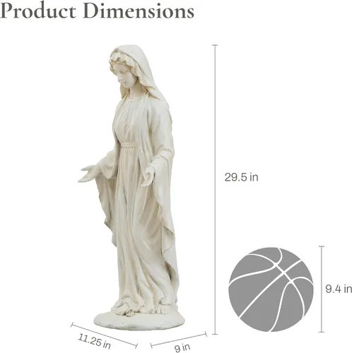 Vista 2 de LuxenHome - Estatua de Virgen María para exteriores, estatua religiosa de jardín de 30 pulgadas, estatua de la Santísima Madre al aire libre